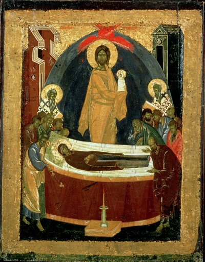 Dormition，c.1392（面板上的蛋彩画） 作者 Theophanes希腊文